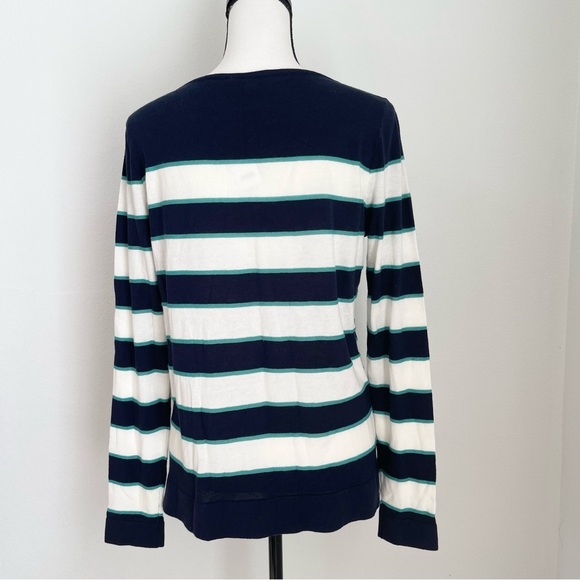 NWT Loft Pullover Stripped Lightweight Knit Sweater. Size M - Picture 2 of 7